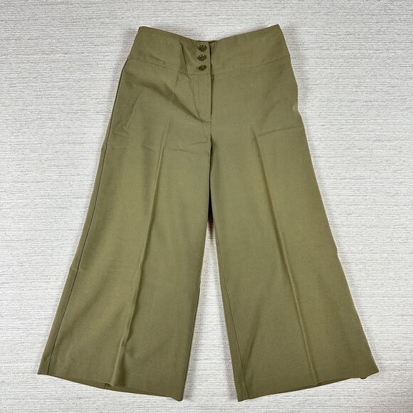 New York City Design Co Women's Olive Green Pants Size 4 Wide Leg Cropped - Picture 1 of 7